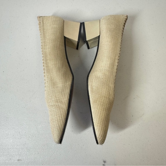 Vintage Stuart Weitzman Textured Cream Tan Old Money Women's Shoes Size 9 1/2 - Picture 9 of 16